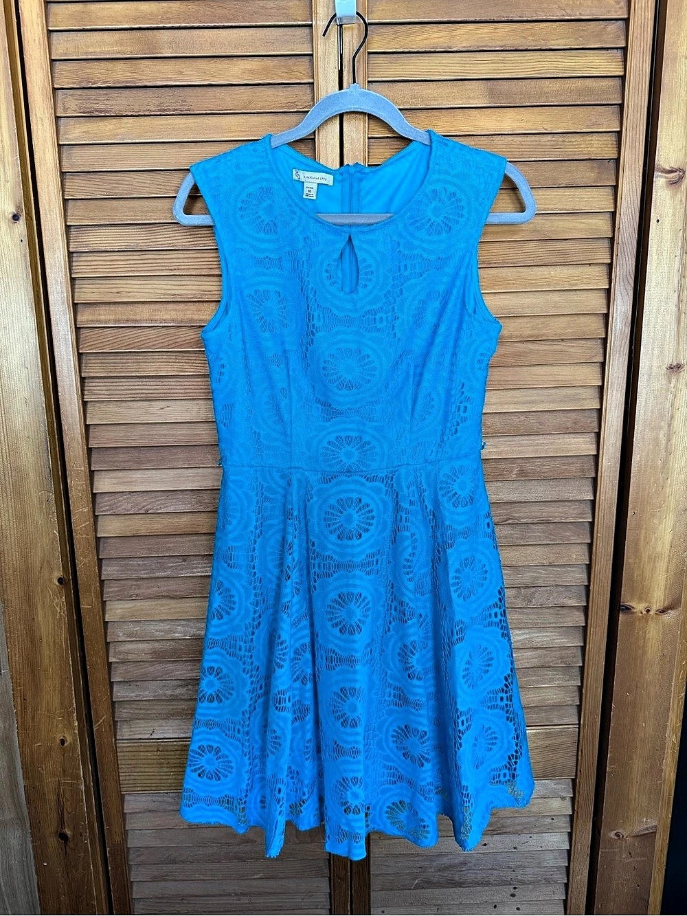 Dressbarn Women's Blue Lace Mini Dress Size 10P